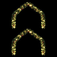 Produktbild för Julgirlander med 600 LED-lampor 2 pcs Grön PVC