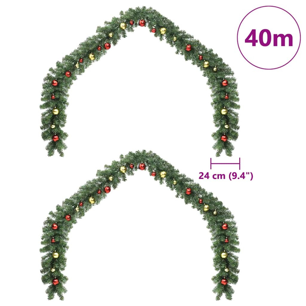 Produktbild för Julgirlander med 600 LED-lampor 2 pcs Grön PVC
