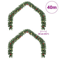 Produktbild för Julgirlander med 600 LED-lampor 2 pcs Grön PVC