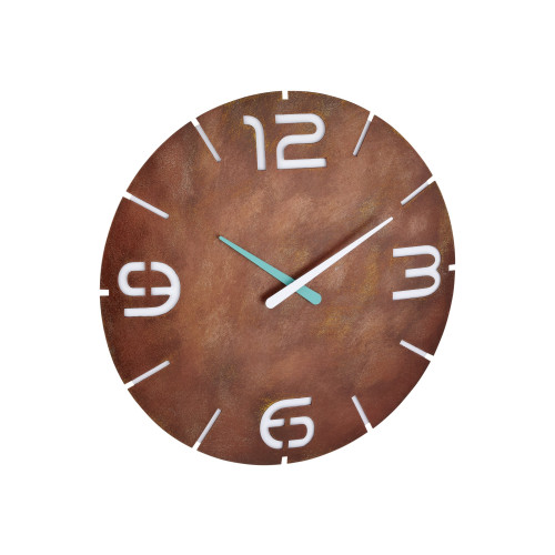 TFA Dostmann TFA CONTOUR - klocka - kvarts - väggmonterbar - 35 cm - vit, rust look