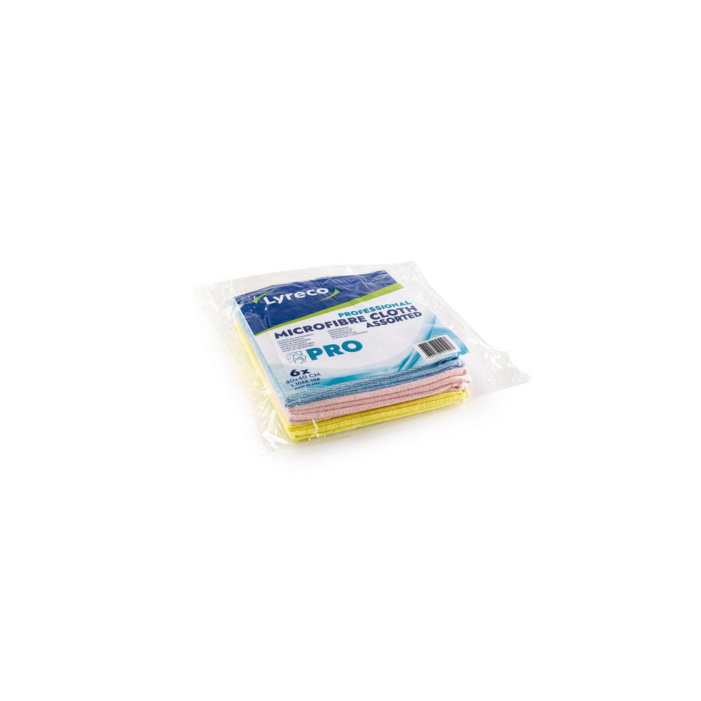 Produktbild för Microfiberduk LYRECO P 40x40cm sor 6/fp