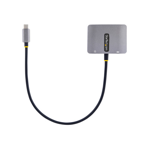 StarTech.com StarTech.com USB C Video Adapter, USB C to HDMI VGA Multiport Adapter w/ 3.5mm Audio Output, 4K 60Hz, HDR, 100W PD 3.0, USB C Monitor Adapter for Laptop, Thunderbolt 3/4 Compatible - USB C Display Travel Adapter (122-USBC-HDMI-4K-VGA) - dockningsstation -