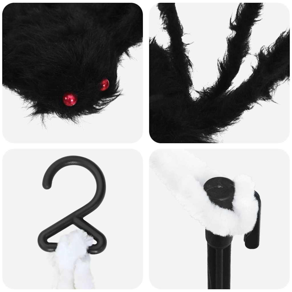 Produktbild för Halloween-spindel dekoration med nät 4 pcs Svart och vit