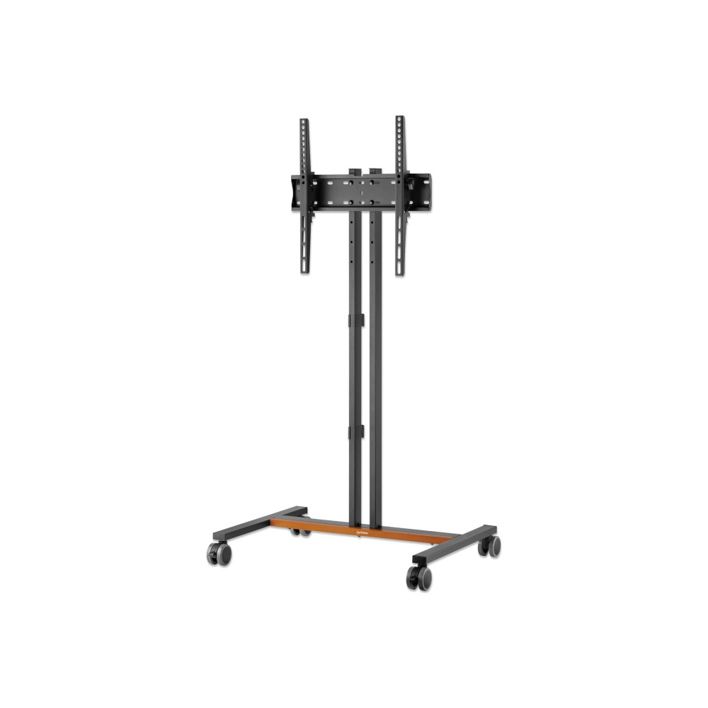 Produktbild för Manhattan TV & Monitor Mount, Trolley Stand (Compact), 1 screen, Screen Sizes: 34-55", Silver, VESA 200x200 to 400x400mm, Max 35kg, Height-adjustable to four levels: 862, 916, 970 and 1024mm, LFD, Lifetime Warranty vagn - platsbesparande - för platt panel