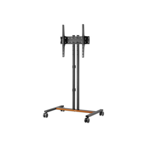 Manhattan TV & Monitor Mount, Trolley Stand (Compact), 1 screen, Screen Sizes: 34-55", Silver, VESA 200x200 to 400x400mm, Max 35kg, Height-adjustable