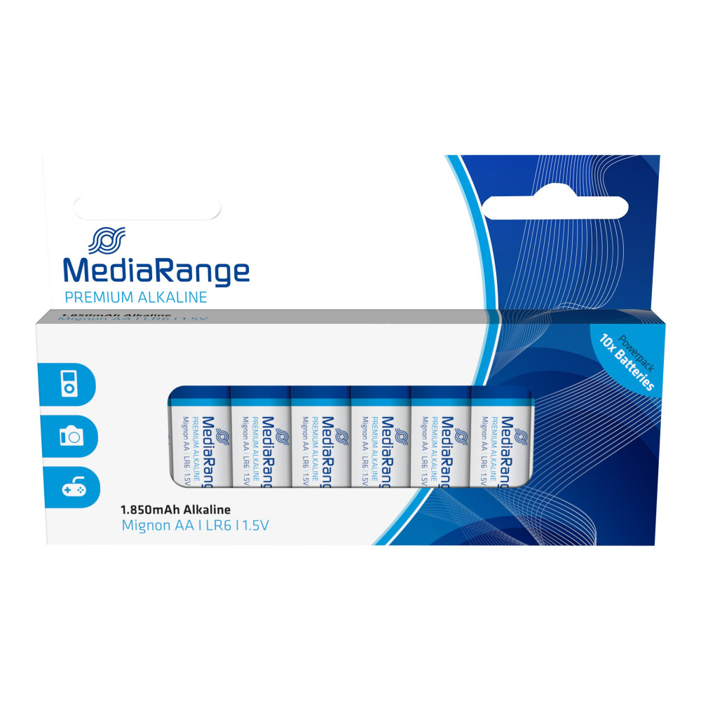 Produktbild för MediaRange Premium batteri - 10 x AA-typ - alkaliskt