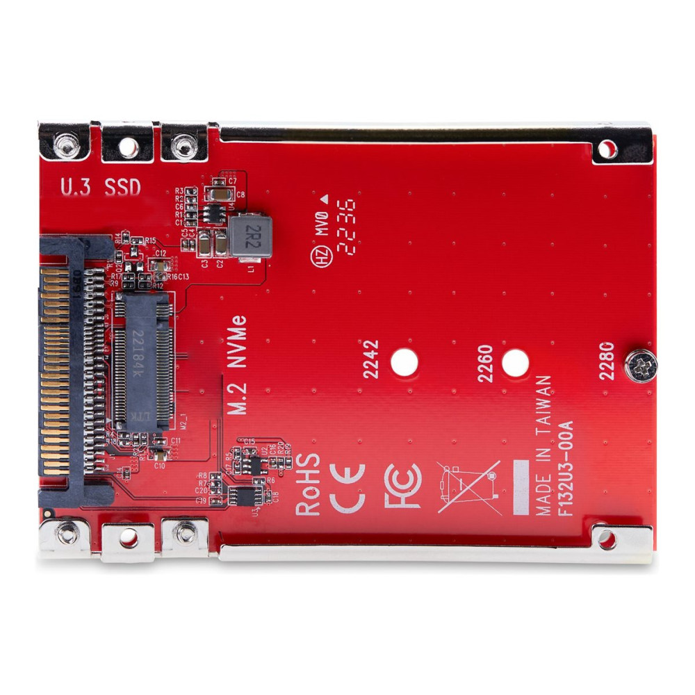 Produktbild för StarTech.com M.2 to U.3 Adapter, For M.2 NVMe SSDs, PCIe M.2 Drive to 2.5inch U.3 (SFF-TA-1001) Host Adapter/Converter, TAA Compliant - 2.5" Drive Form Factor (1M25-U3-M2-ADAPTER) - gränssnittsadapter - M.2 NVMe Card / PCIe 4.0 (NVMe) - U.3 - TAA-kompatib