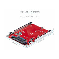 Produktbild för StarTech.com M.2 to U.3 Adapter, For M.2 NVMe SSDs, PCIe M.2 Drive to 2.5inch U.3 (SFF-TA-1001) Host Adapter/Converter, TAA Compliant - 2.5" Drive Form Factor (1M25-U3-M2-ADAPTER) - gränssnittsadapter - M.2 NVMe Card / PCIe 4.0 (NVMe) - U.3 - TAA-kompatib