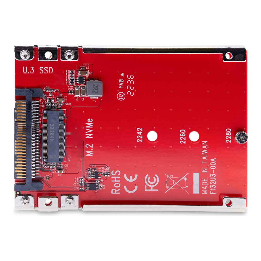 Produktbild för StarTech.com M.2 to U.3 Adapter, For M.2 NVMe SSDs, PCIe M.2 Drive to 2.5inch U.3 (SFF-TA-1001) Host Adapter/Converter, TAA Compliant - 2.5" Drive Form Factor (1M25-U3-M2-ADAPTER) - gränssnittsadapter - M.2 NVMe Card / PCIe 4.0 (NVMe) - U.3 - TAA-kompatib