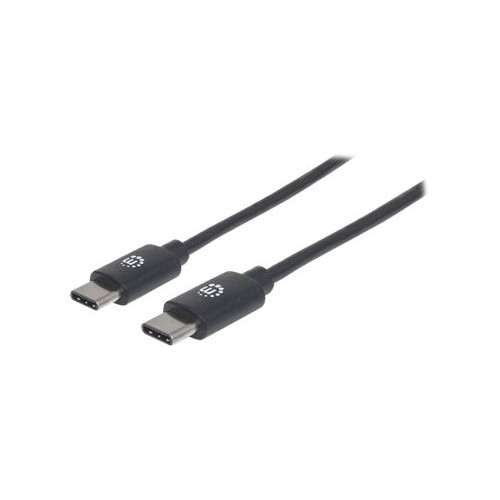 Manhattan Manhattan USB-C to USB-C Cable, 3m, Male to Male, Black, 480 Mbps (USB 2.0), Hi-Speed USB, Lifetime Warranty, Polybag - USB typ C-kabel - USB-C till USB-C - 3 m