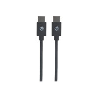 Produktbild för Manhattan USB-C to USB-C Cable, 3m, Male to Male, Black, 480 Mbps (USB 2.0), Hi-Speed USB, Lifetime Warranty, Polybag - USB typ C-kabel - USB-C till USB-C - 3 m