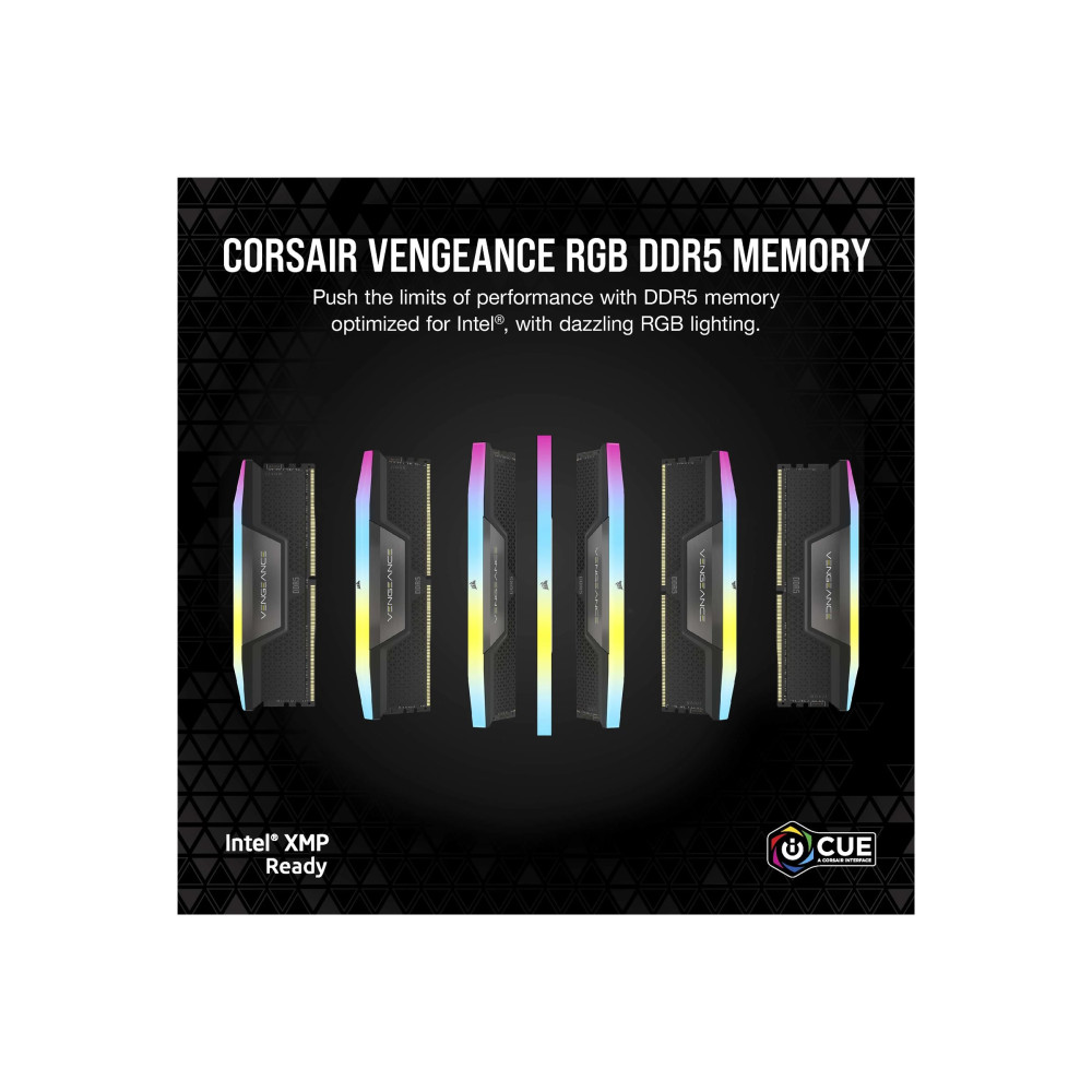 Produktbild för CORSAIR Vengeance RGB - DDR5 - sats - 32 GB: 2 x 16 GB - DIMM 288-pin / PC5-48000