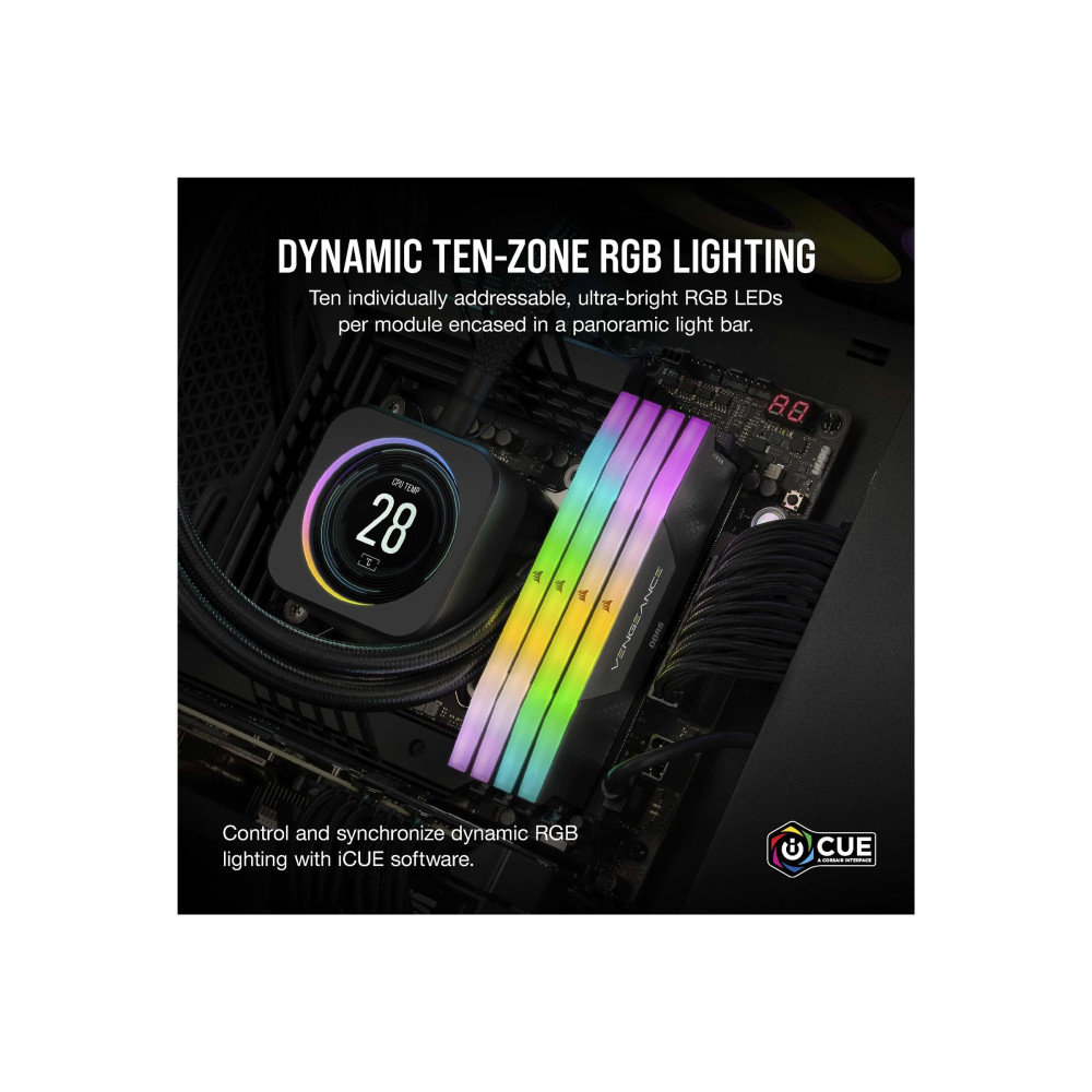 Produktbild för CORSAIR Vengeance RGB - DDR5 - sats - 32 GB: 2 x 16 GB - DIMM 288-pin / PC5-48000