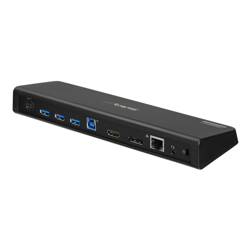 Produktbild för StarTech.com USB 3.0-dockningsstation för dubbla skärmar med HDMI och 4K DisplayPort - dockningsstation - USB - HDMI, DP - 1GbE
