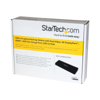 Produktbild för StarTech.com USB 3.0-dockningsstation för dubbla skärmar med HDMI och 4K DisplayPort - dockningsstation - USB - HDMI, DP - 1GbE