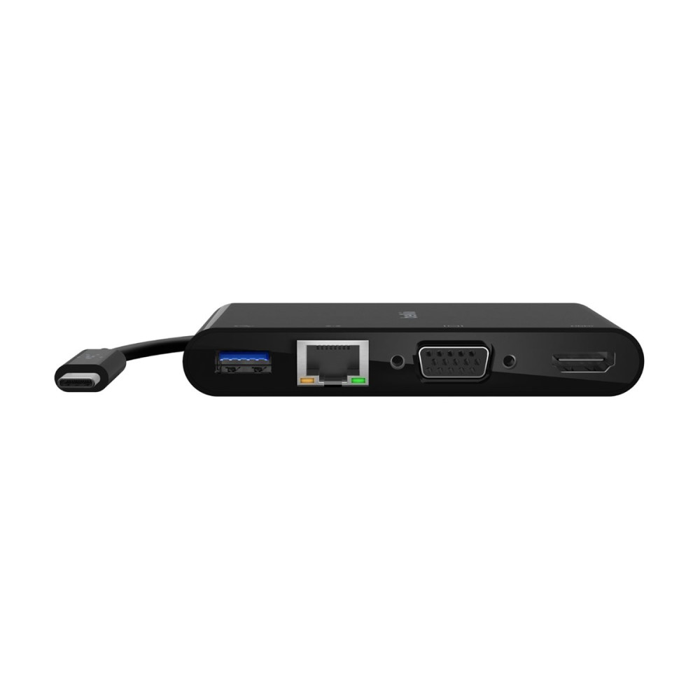 Produktbild för Belkin multimedia- och laddningsadapter - USB-C - VGA, HDMI - 1GbE