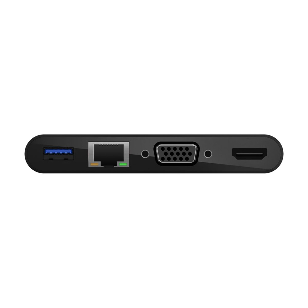Produktbild för Belkin multimedia- och laddningsadapter - USB-C - VGA, HDMI - 1GbE