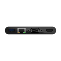 Produktbild för Belkin multimedia- och laddningsadapter - USB-C - VGA, HDMI - 1GbE