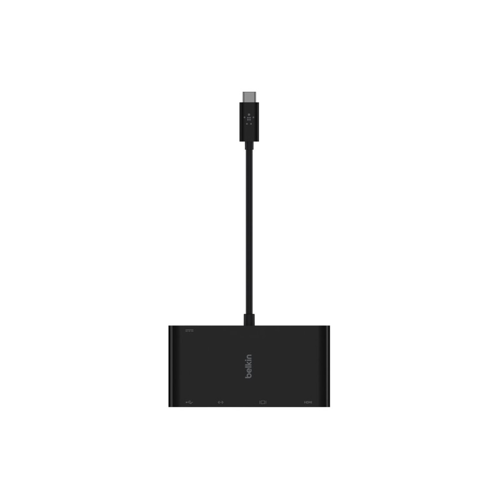 Produktbild för Belkin multimedia- och laddningsadapter - USB-C - VGA, HDMI - 1GbE