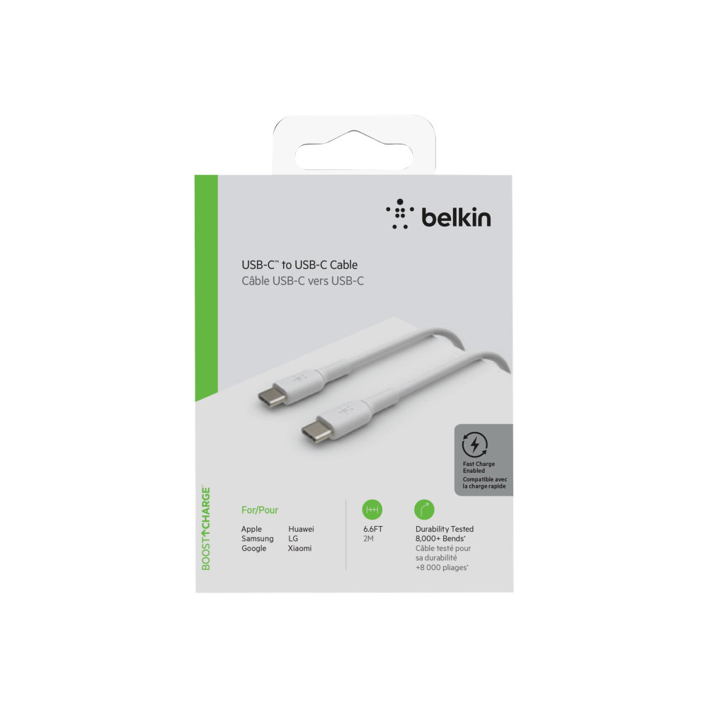 Produktbild för Belkin BoostCharge - USB typ C-kabel - USB-C till USB-C - 2 m