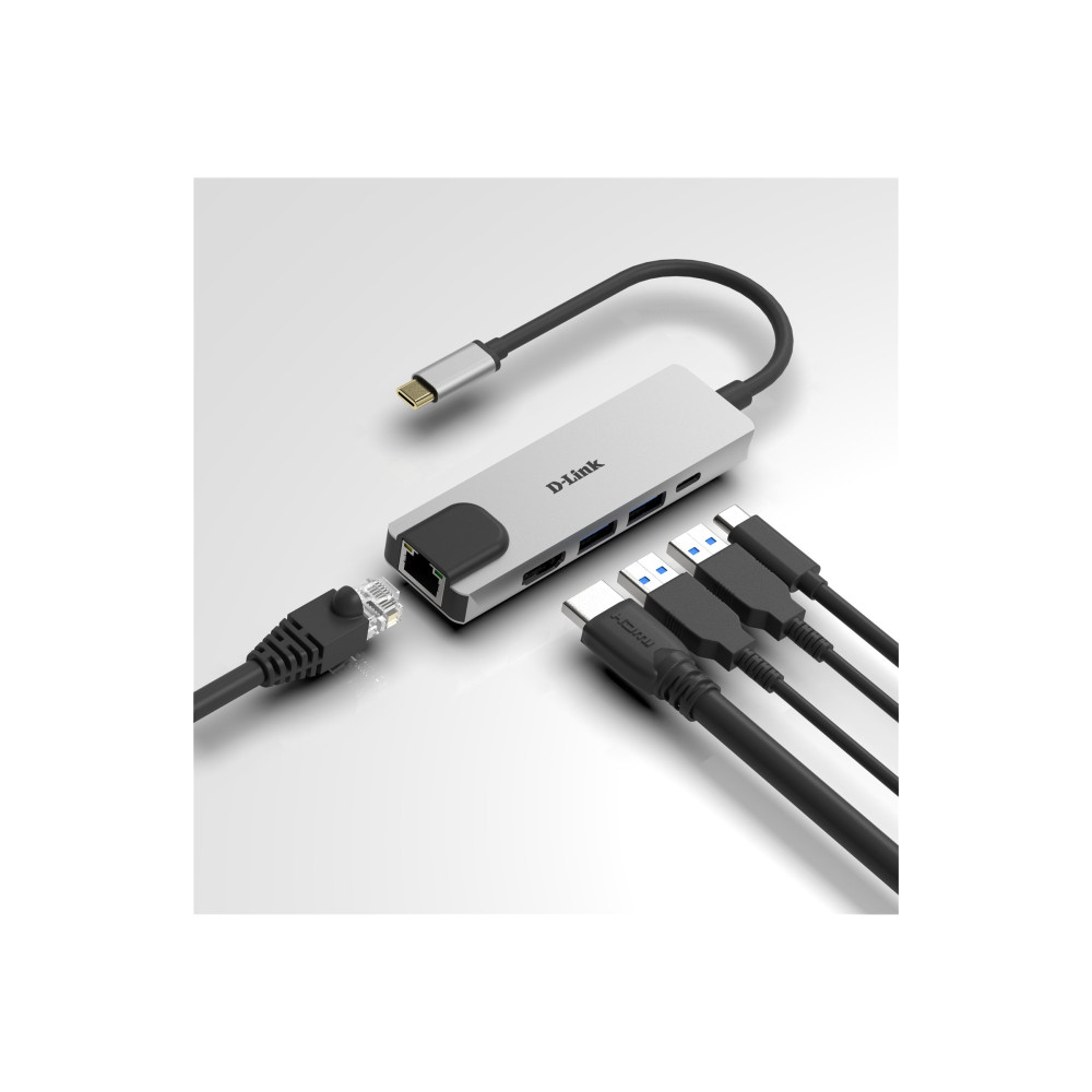 Produktbild för D-Link DUB-M520 - dockningsstation - USB-C / Thunderbolt 3 - HDMI - 1GbE