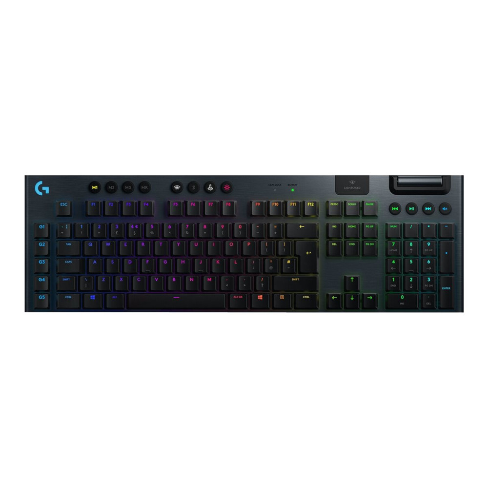 Produktbild för Logitech G915 LIGHTSPEED Wireless RGB Mechanical Gaming Keyboard - GL Tactile - tangentbord - Nordisk - svart Inmatningsenhet