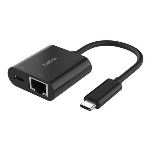 Belkin International Belkin - nätverksadapter - USB-C - Gigabit Ethernet x 1 + USB-C (endast ström) x 1