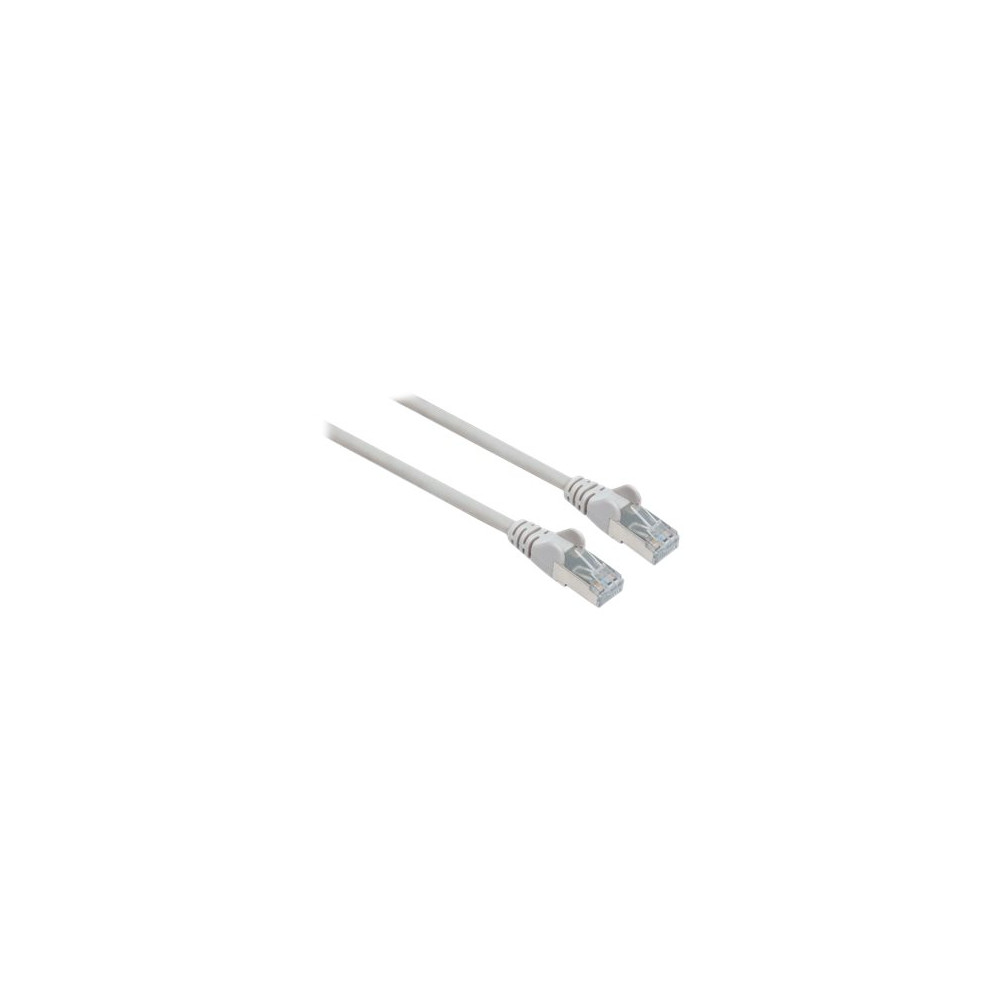 Produktbild för Intellinet Network Patch Cable, Cat6, 7.5m, Grey, Copper, S/FTP, LSOH / LSZH, PVC, RJ45, Gold Plated Contacts, Snagless, Booted, Lifetime Warranty, Polybag - patch-kabel - 7.5 m - grå