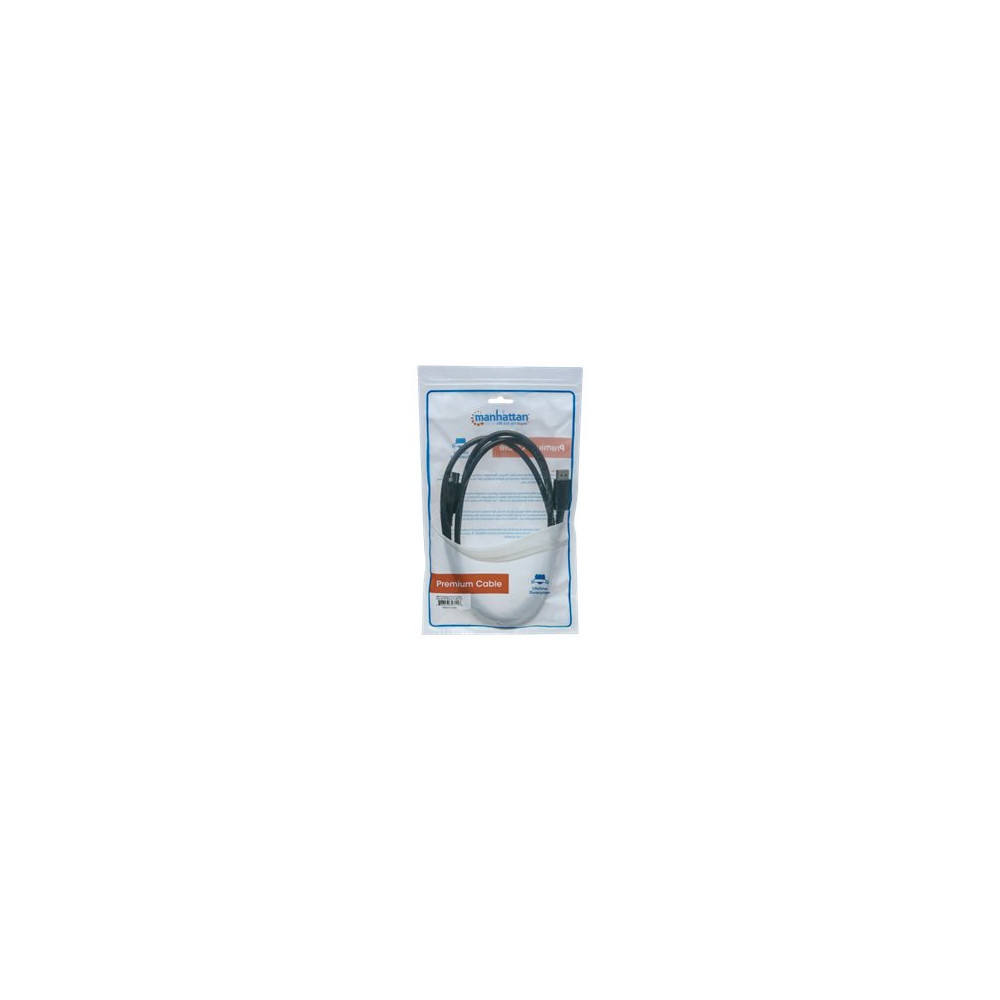 Produktbild för Manhattan DisplayPort 1.2 Cable, 4K@60hz, 2m, Male to Male, With Latches, Fully Shielded, Black, Lifetime Warranty, Polybag - DisplayPort-kabel - DisplayPort till DisplayPort - 2 m