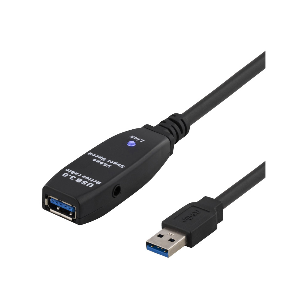 Produktbild för DELTACO USB3-1001 - USB-förlängningskabel - USB typ A till USB typ A - 3 m