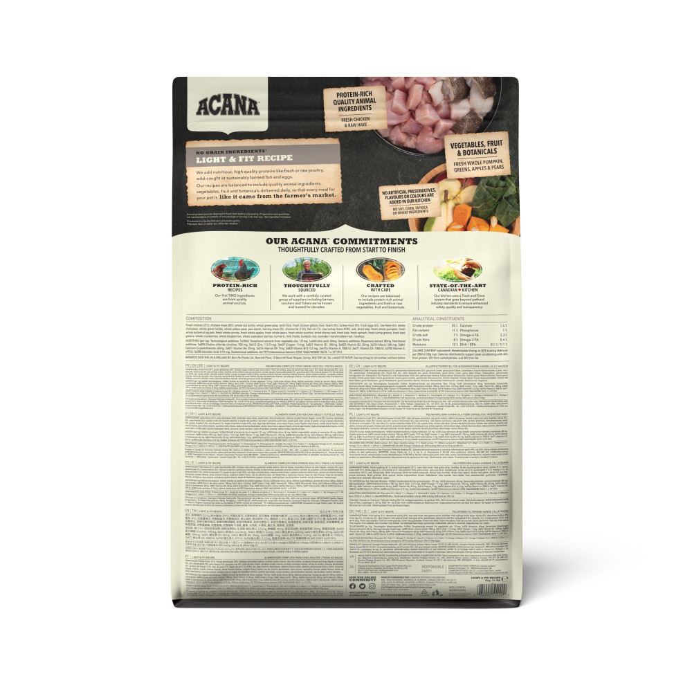 Produktbild för Light & Fit Recipe Torrfoder för hund 2kg