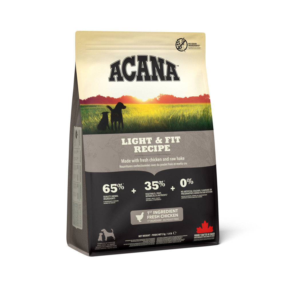 Produktbild för Light & Fit Recipe Torrfoder för hund 2kg