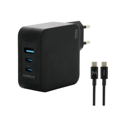 MOBILIS Mobilis strömadapter - snabb, gan - USB, 2 x USB-C - 100 watt