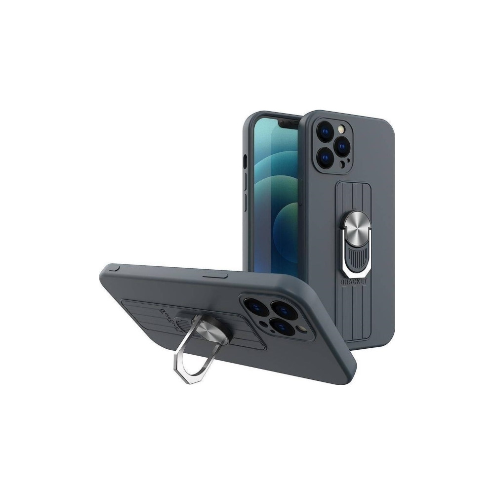 Produktbild för Hurtel ETUI Ring Case silikonfodral med fingergrepp och stat...