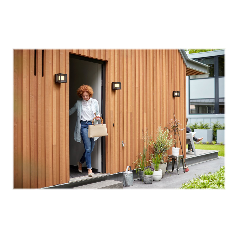 Produktbild för Philips myGarden Parterre - vägglampa - LED - 8 W - varmt vitt ljus - lykta - svart