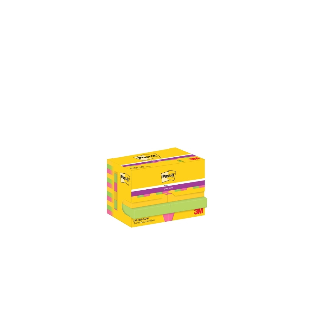 Produktbild för Post-it Super Sticky Notes Carnival Collection, 47,6 x 47,6 ...
