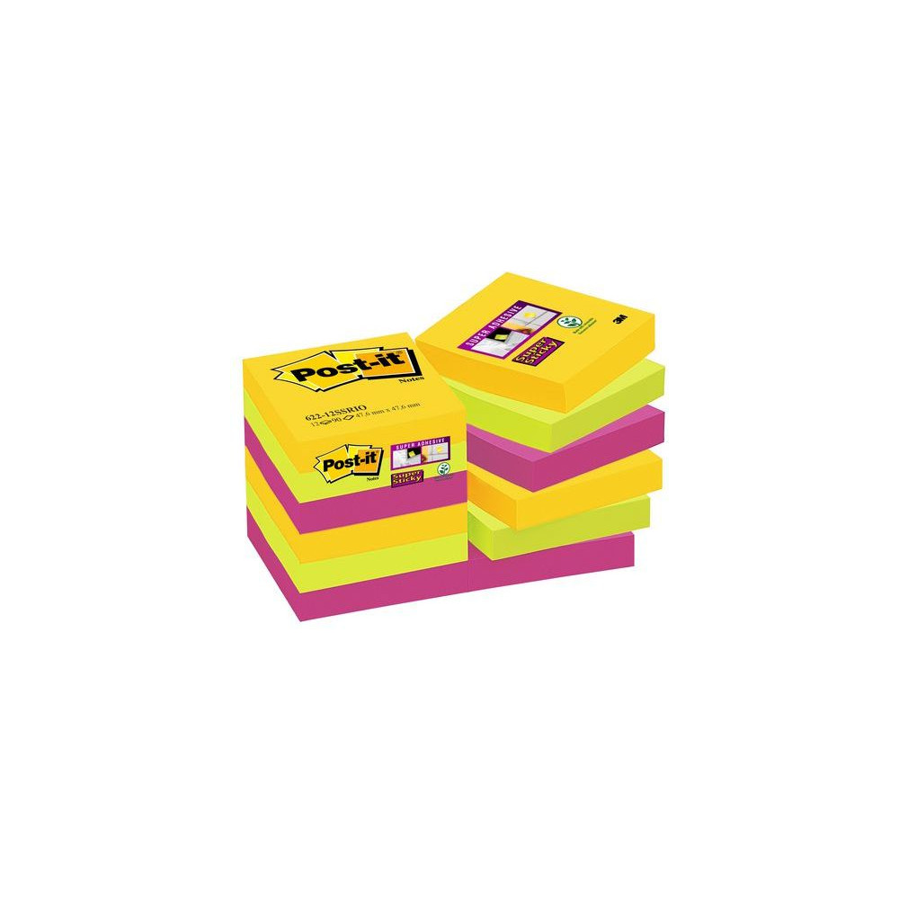 Produktbild för Post-it Super Sticky Notes Carnival Collection, 47,6 x 47,6 ...