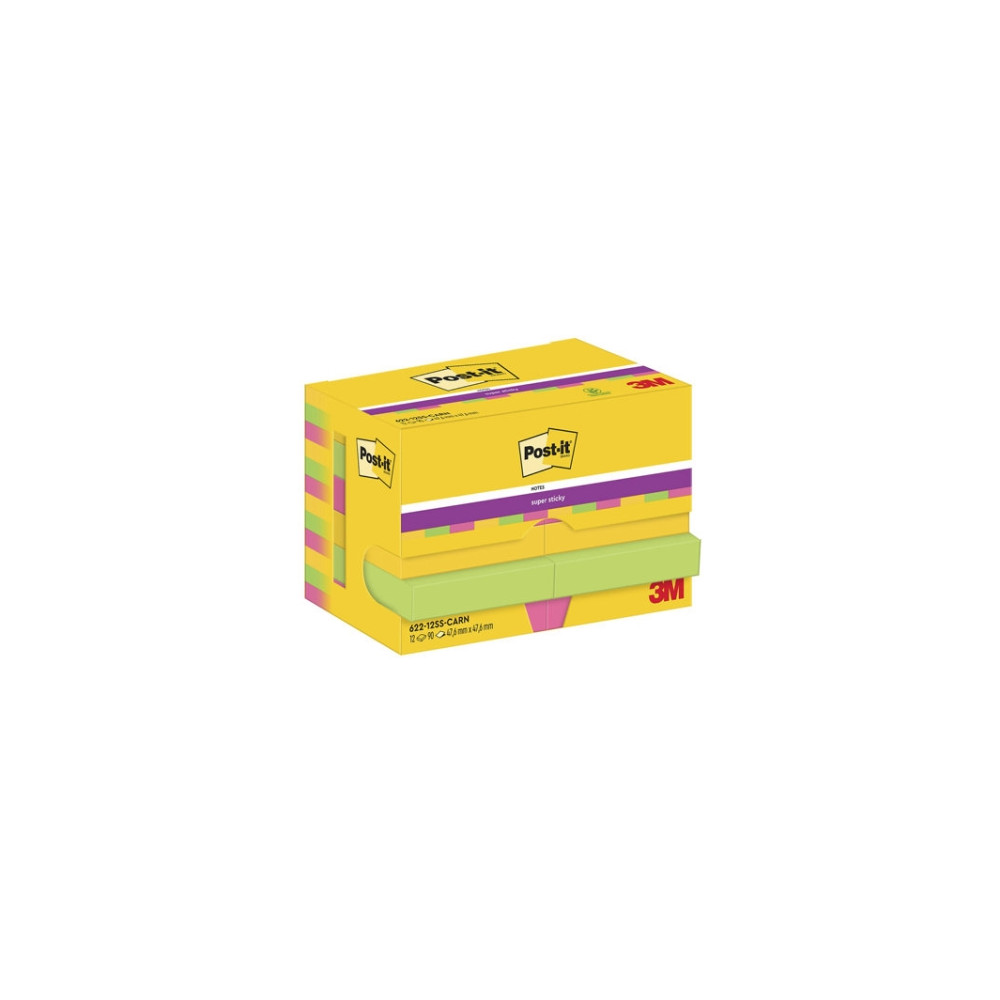 Produktbild för Post-it Super Sticky Notes Carnival Collection, 47,6 x 47,6 ...