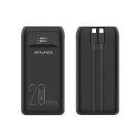 Produktbild för Powerbank Awei AWEI PowerBank P169K 20000mAh 22.5W svart, di...