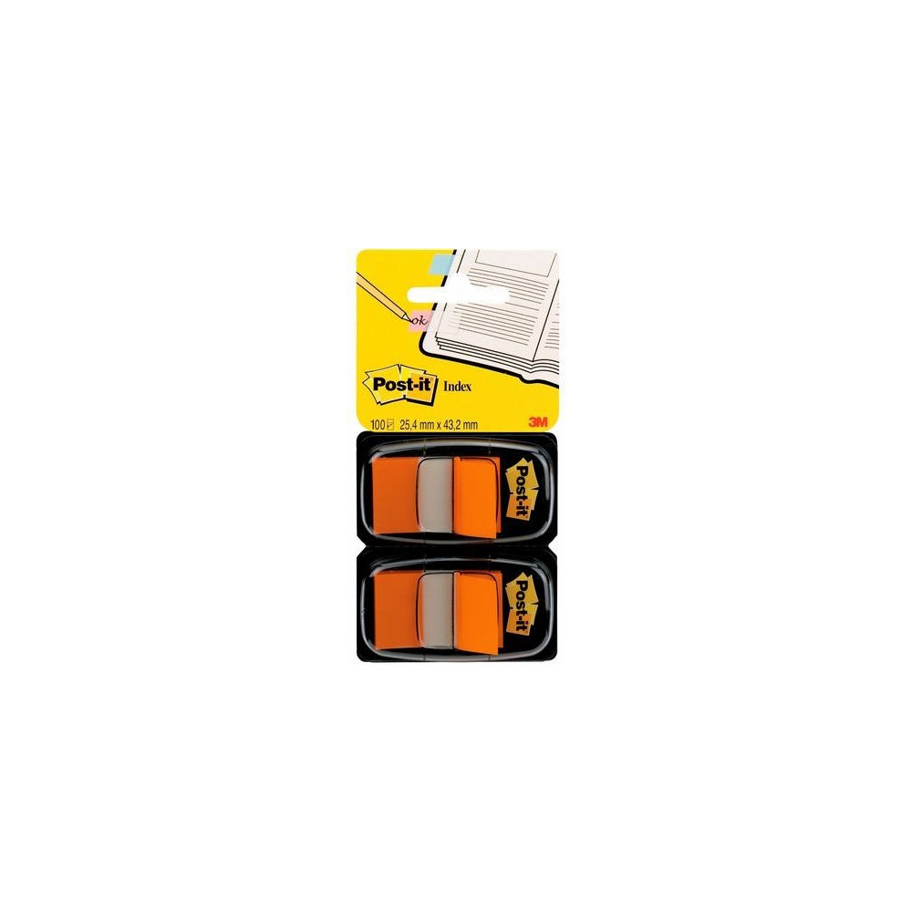 Produktbild för Indeksfaner, Post-it Index, medium, i dobbeltpakke, orange,...