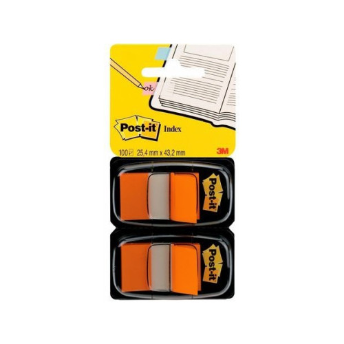 3M Indeksfaner, Post-it Index, medium, i dobbeltpakke, orange,...