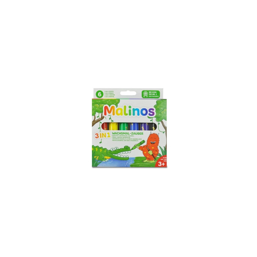 Produktbild för Malinos 301036, 6 styck, Svart, Blå, Grön, Röd, Violett, Gul...