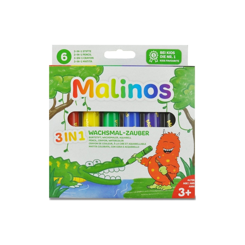 Produktbild för Malinos 301036, 6 styck, Svart, Blå, Grön, Röd, Violett, Gul...