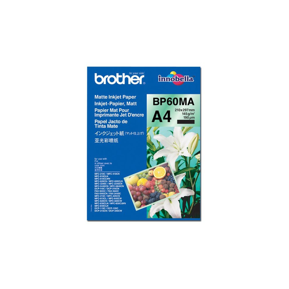 Produktbild för Brother BP60MA Matte Inkjet Paper - papper - matt - 25 ark - A4 - 145 g/m²