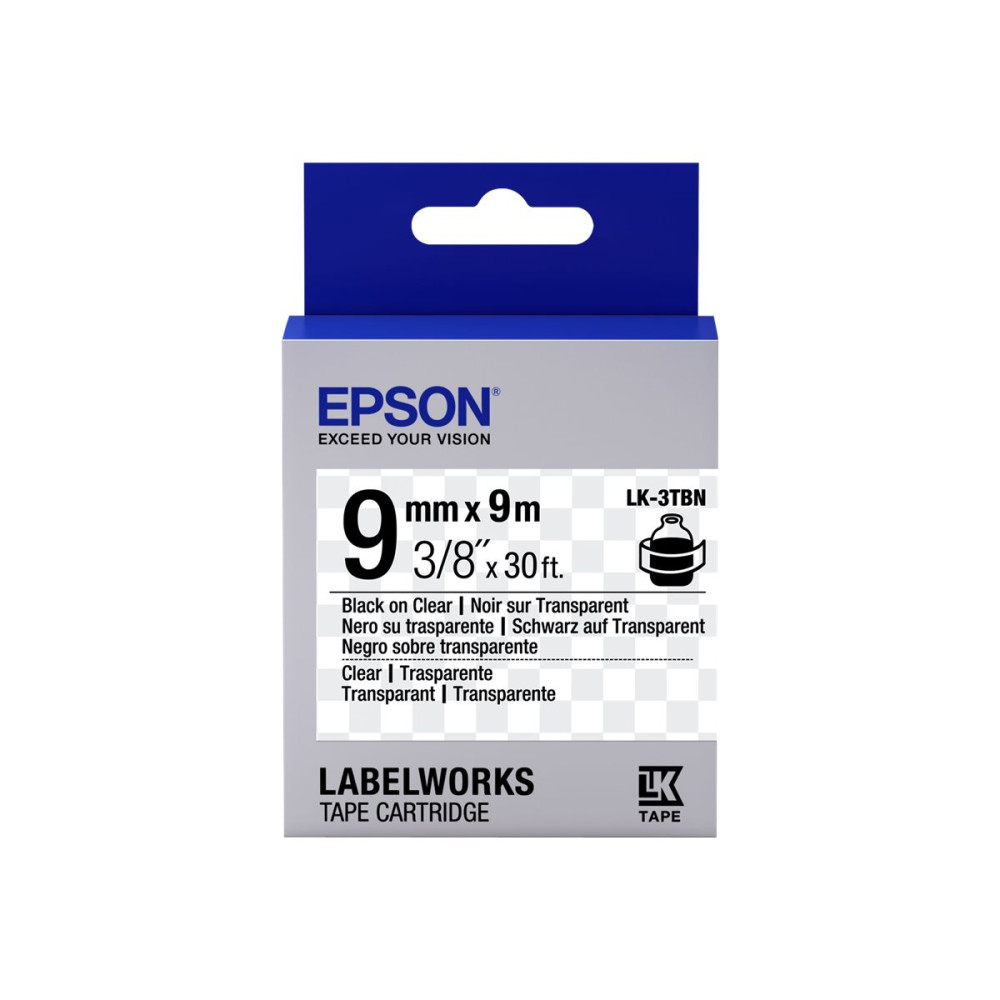 Produktbild för Epson LabelWorks LK-3TBN - etiketttejp - 1 kassett(er) - Rulle (0,9 cm x 9 m)