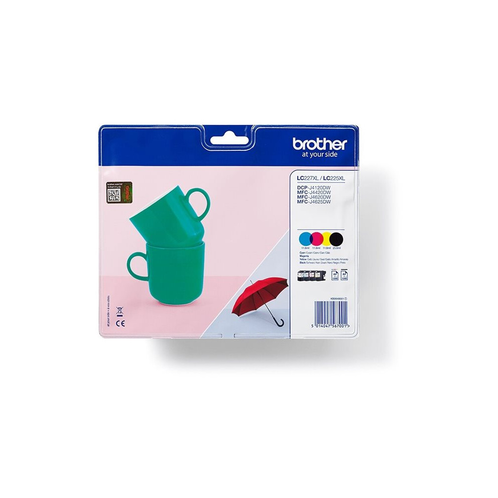 Produktbild för Brother LC227XL/225XL - 4-pack - svart, gul, cyan, magenta - original - bläckpatron