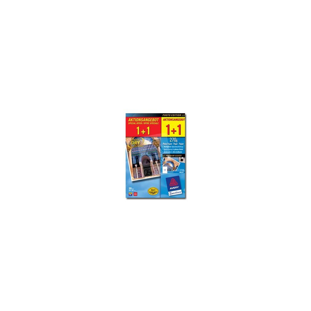 Produktbild för Avery - fotopapper - blank - 40 ark - A4 - 270 g/m²