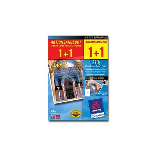 AVERY Avery - fotopapper - blank - 40 ark - A4 - 270 g/m²