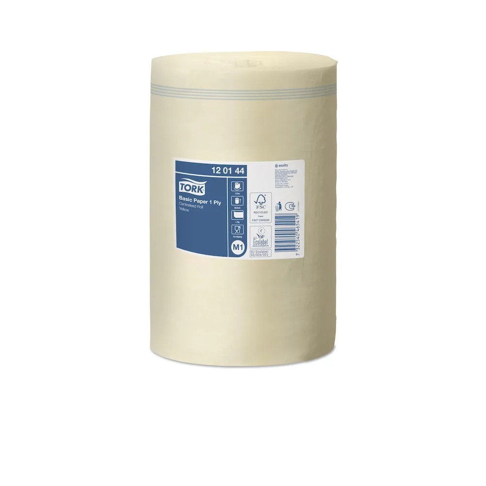 Produktbild för Tork Universal Wiper 310 Mini M1 - pappershandduk - centrumdragvals - 115 cm - gul