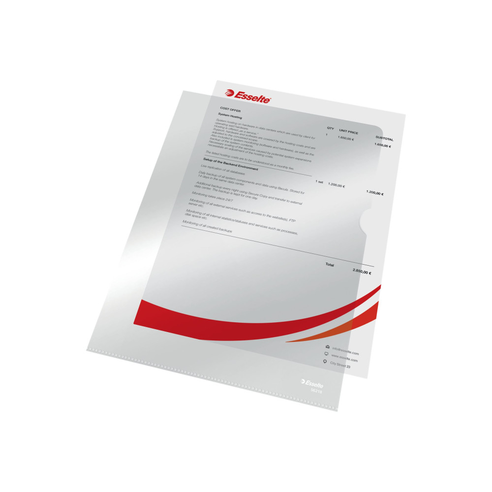 Produktbild för Esselte - L-formad mapp - för A4 - transparent (paket om 100)